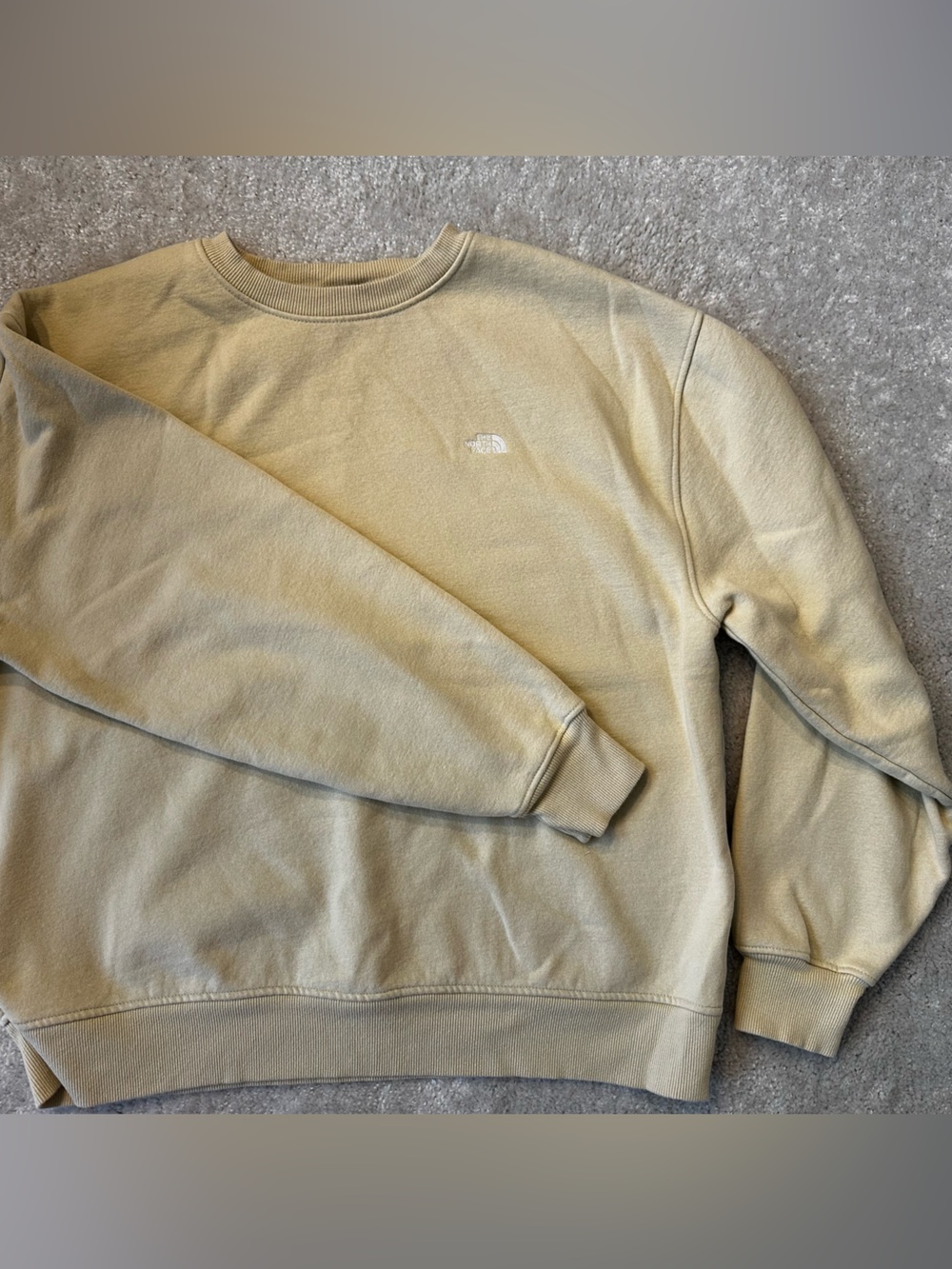 The North Face Small Embroidered Logo Crewneck Sweatshirt - Light Beige
